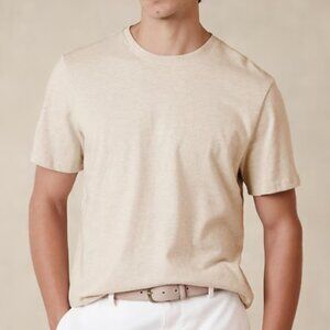 Banana Republic Factory Midweight Oatmeal Heather Organic Cotton T-Shirt